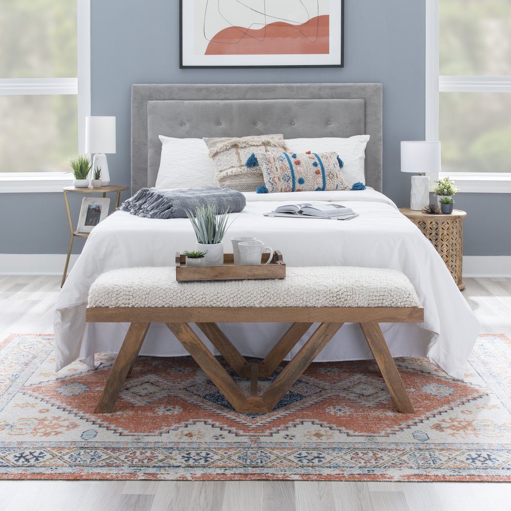 Byan Upholstered Bench Brown