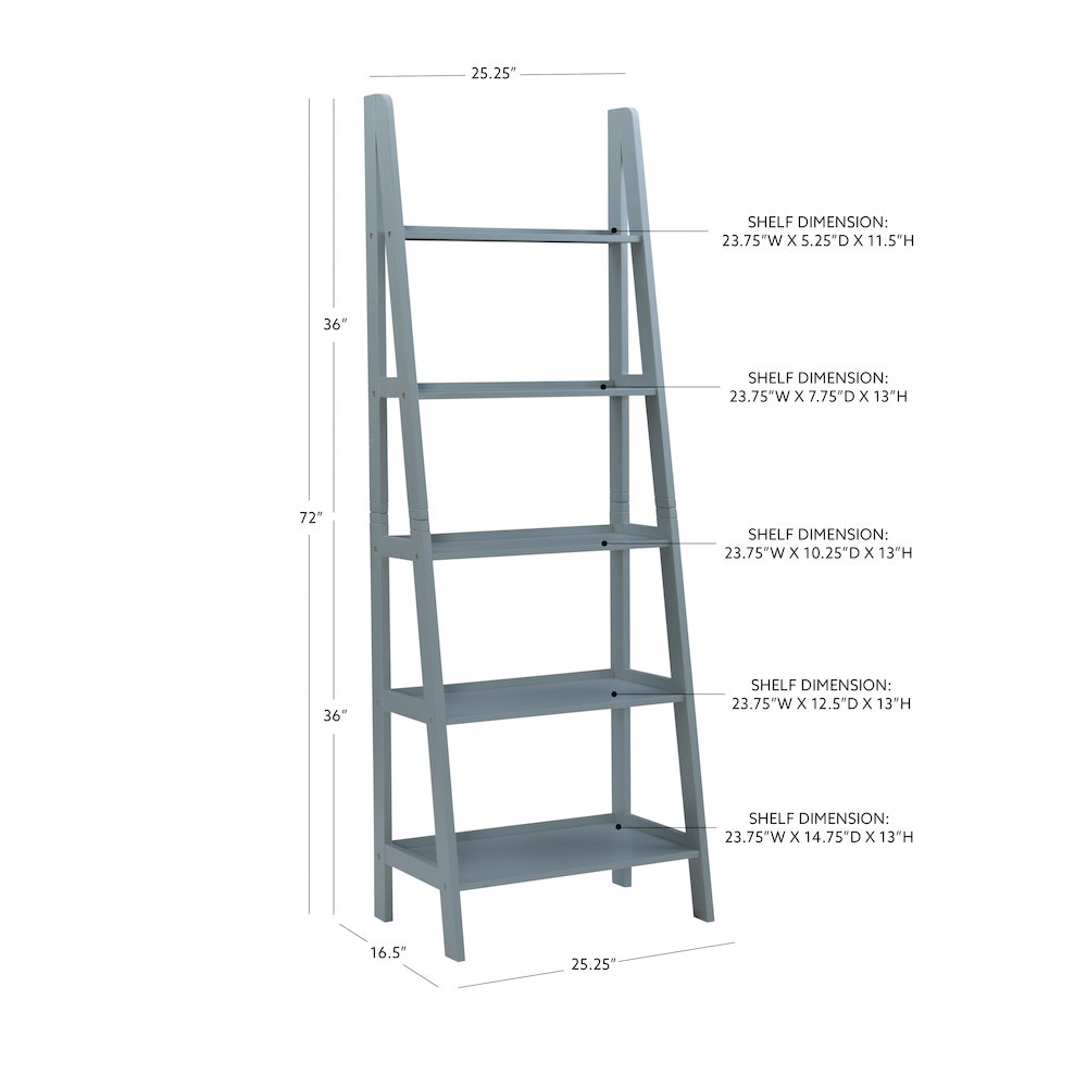 Acadia Ladder Bookshelf, Grey