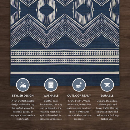Outdoor Washable Boynton Navy & Ivory 2' X 3', Rug