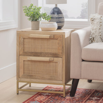 Janie Rattan Cabinet Two Drawers