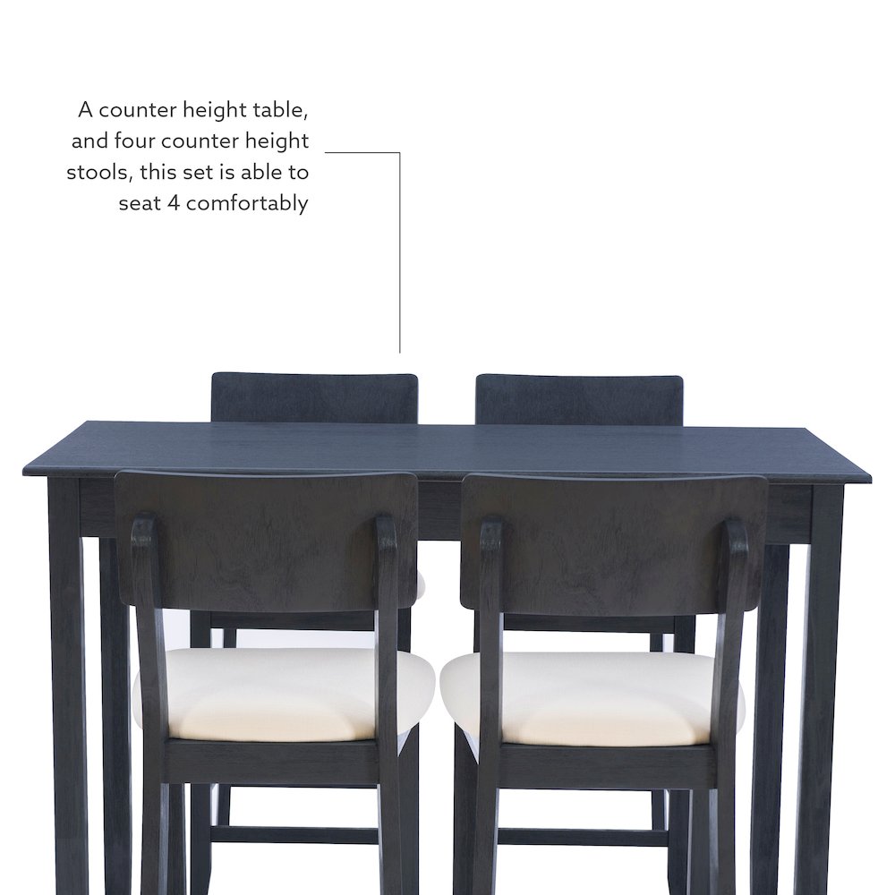 Jorissen 5Pc Tavern Set Dark Charcoal
