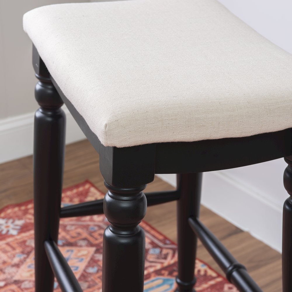 Marino Black Backless Bar Stool