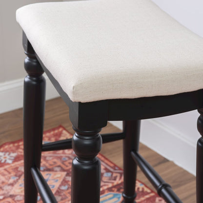 Marino Black Backless Bar Stool