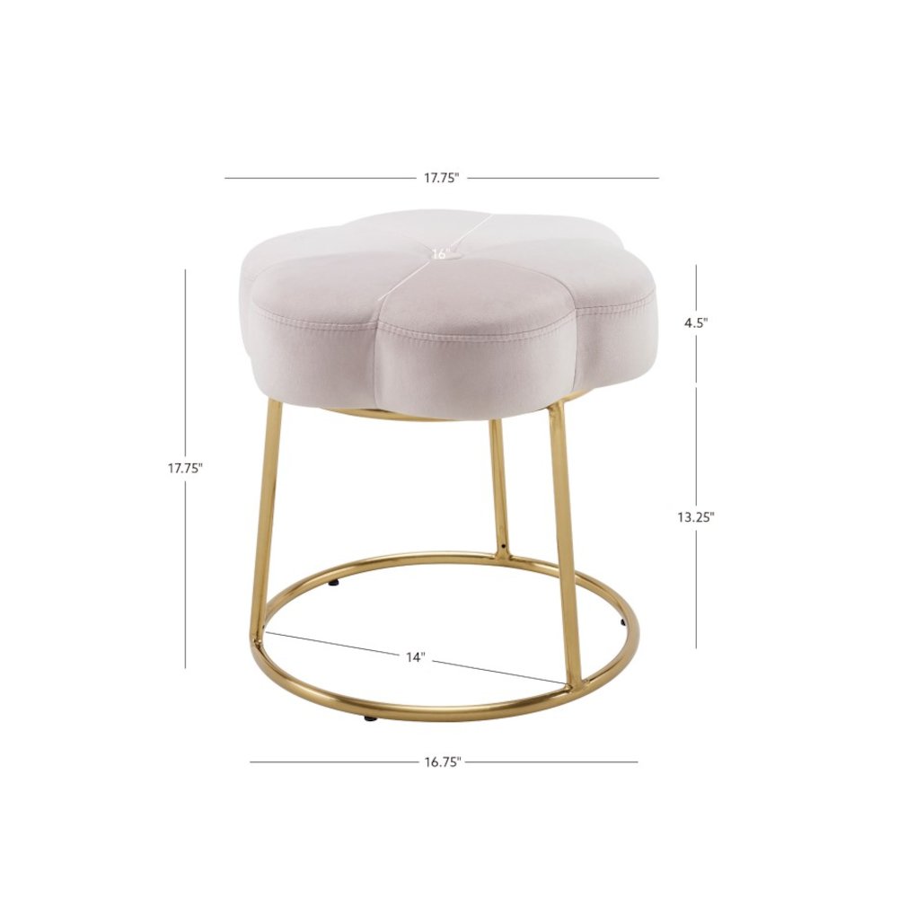 Seraphina Accent Vanity Stool, Pink