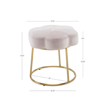 Seraphina Accent Vanity Stool, Pink