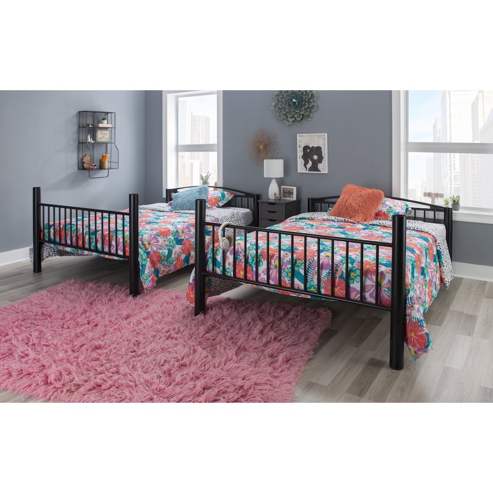 Heavy Metal Black Full Over Full Bunk Bed