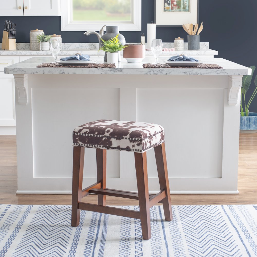Walt Brown Cow Print Counter Stool