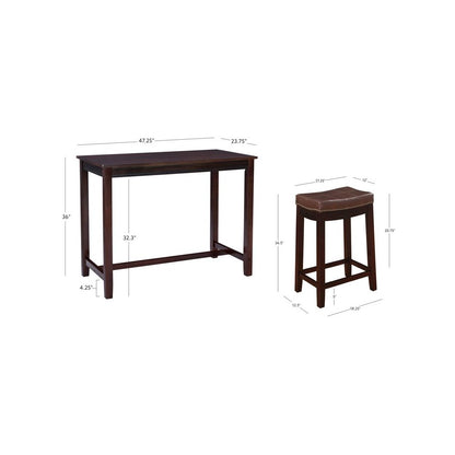 Claridge 3Pc Counter Set Brown