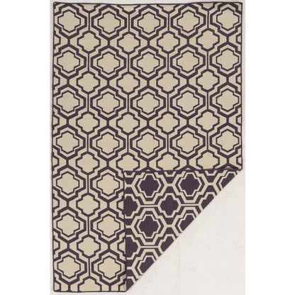 Salonika ReversibleQuatrefoil Purple 5x8, Rug