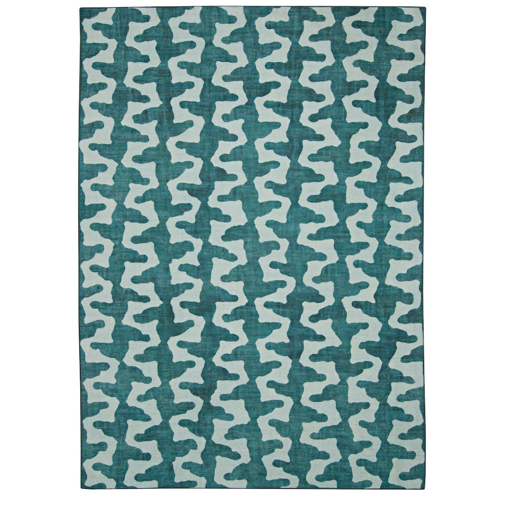 Outdoor Washable Doral Aqua & Green 3' X 5', Rug