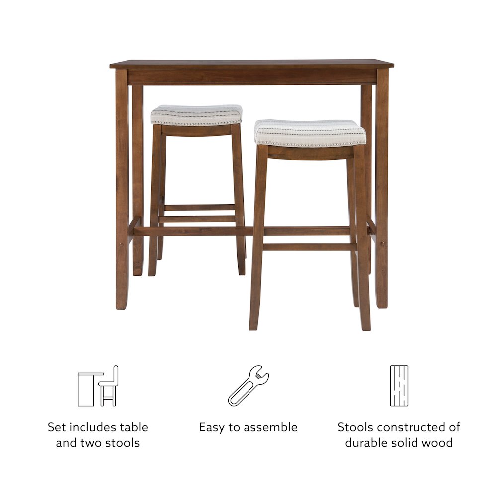 Clardige 3Pc Bar Set Rustic Stripe