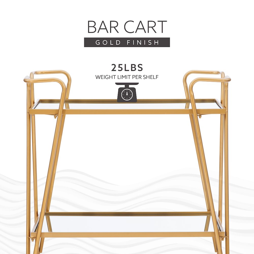 Gold Mid-Century Bar Cart