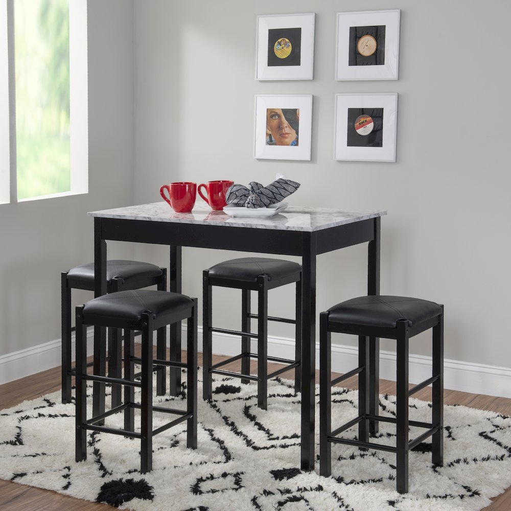 Lancer Backless Counter Stools, Black - Set Of Two