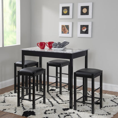 Lancer Backless Counter Stools, Black - Set Of Two
