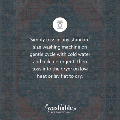 Washable Markum Teal/Rust 5x7, Rug