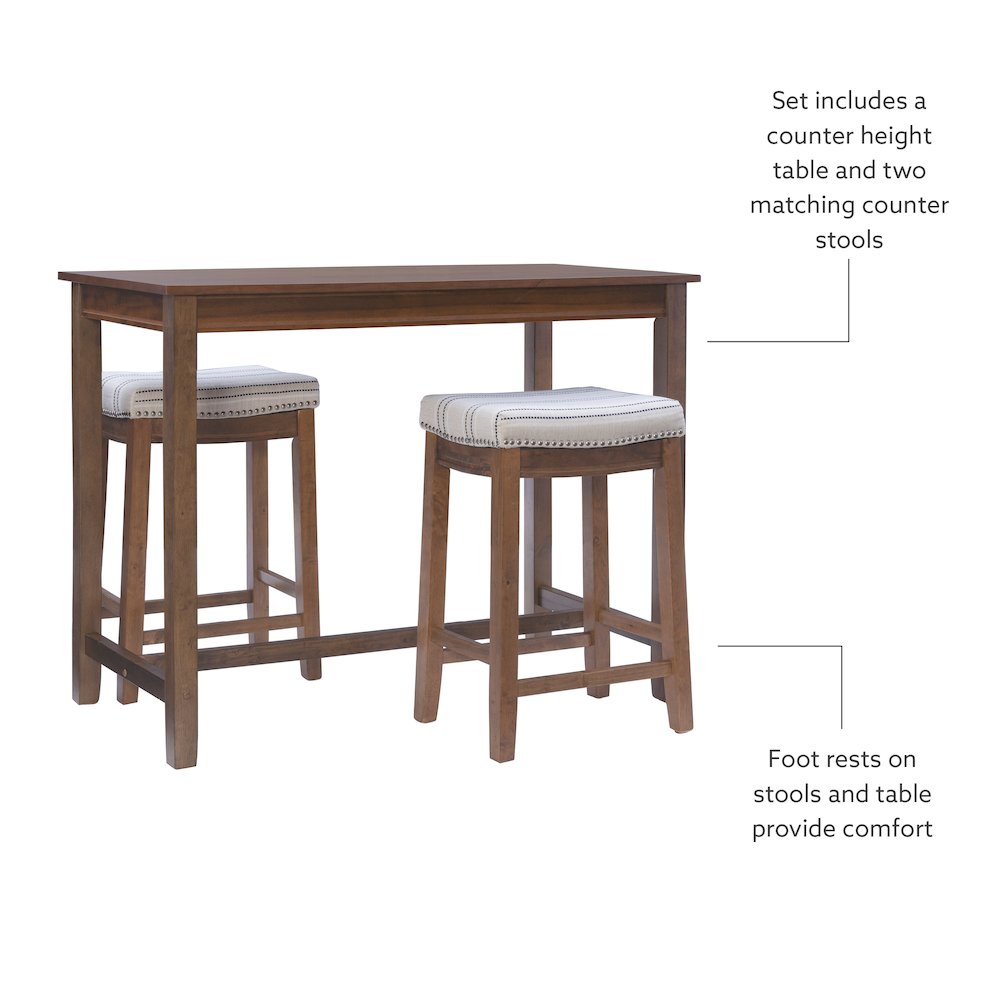 Clardige 3Pc Counter Set Rustic Stripe
