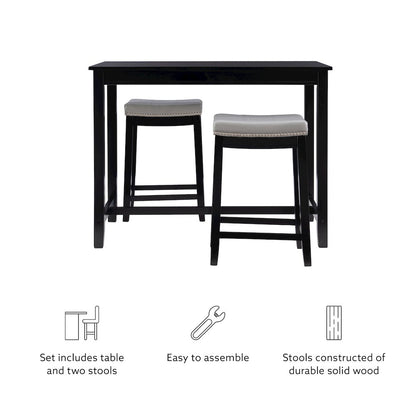 Claridge 3Pc Counter Set Black Grey