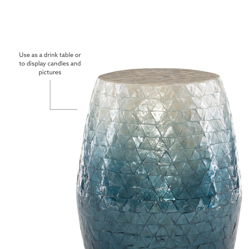 Prianna Ombre Capiz Mosaic Drum Table