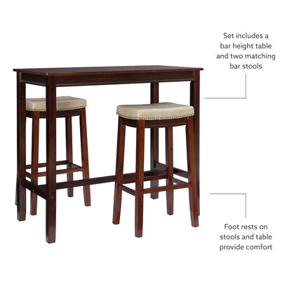 Claridge 3Pc Bar Set Brown Beige