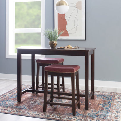 Claridge 3Pc Counter Set Brown Red