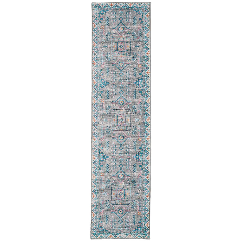 Washable Barron Grey/Green 2x8, Rug