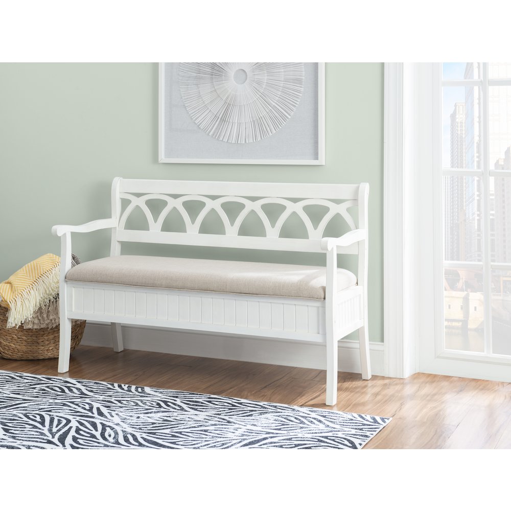 Elliana Storage Bench - White