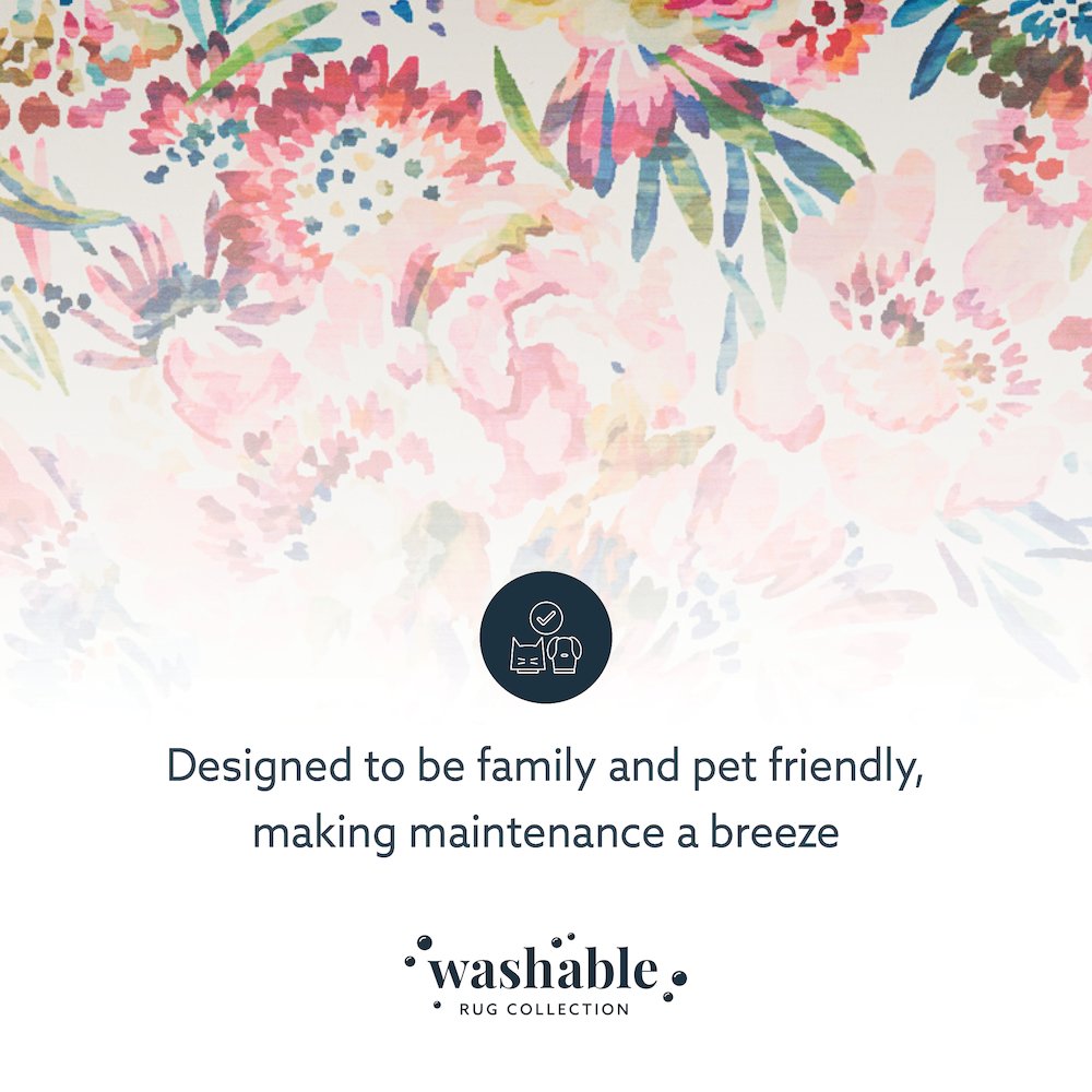 Washable Julian Raspberry/Ivory 5x7, Rug