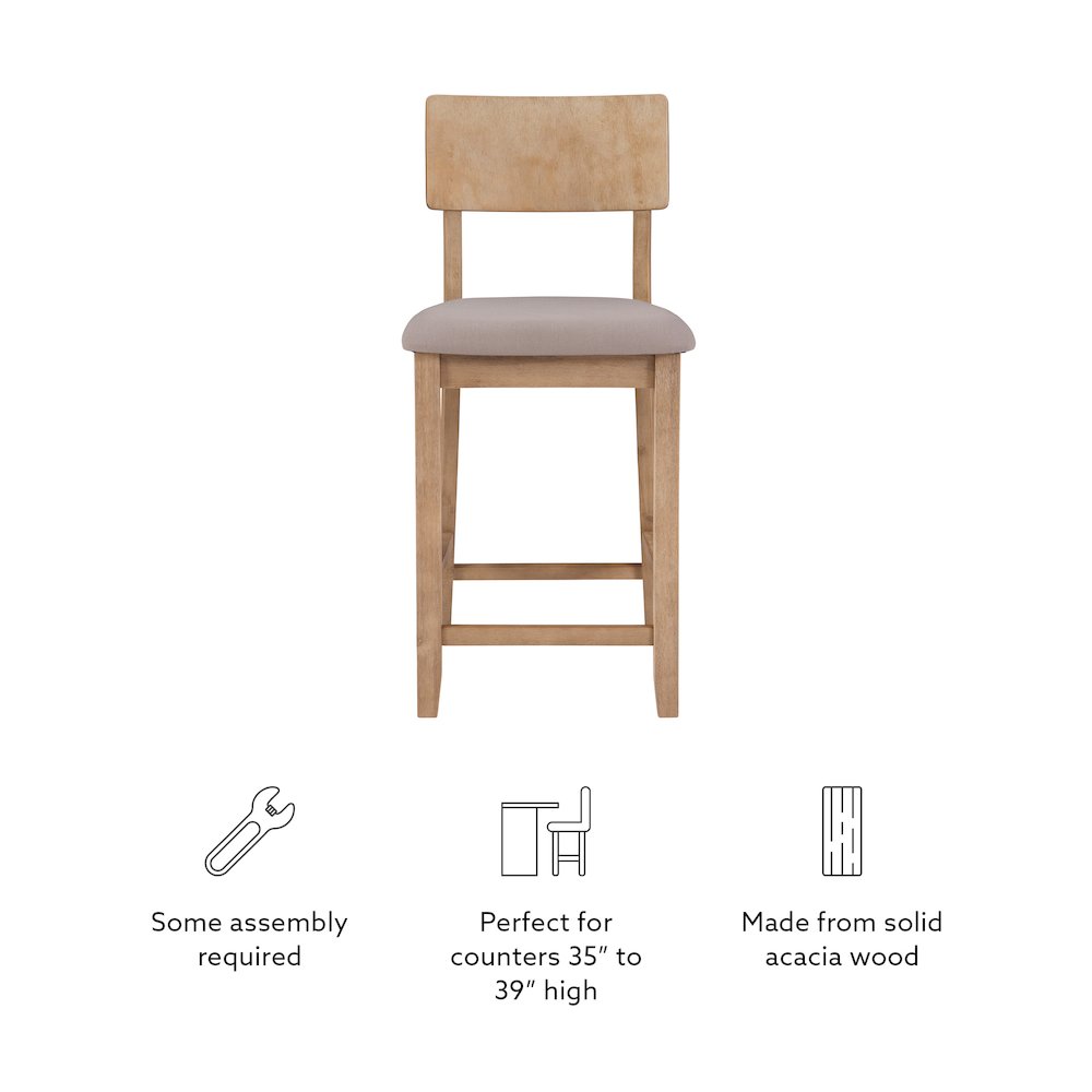 Jordan 24 In Gray Wash Counter Stool