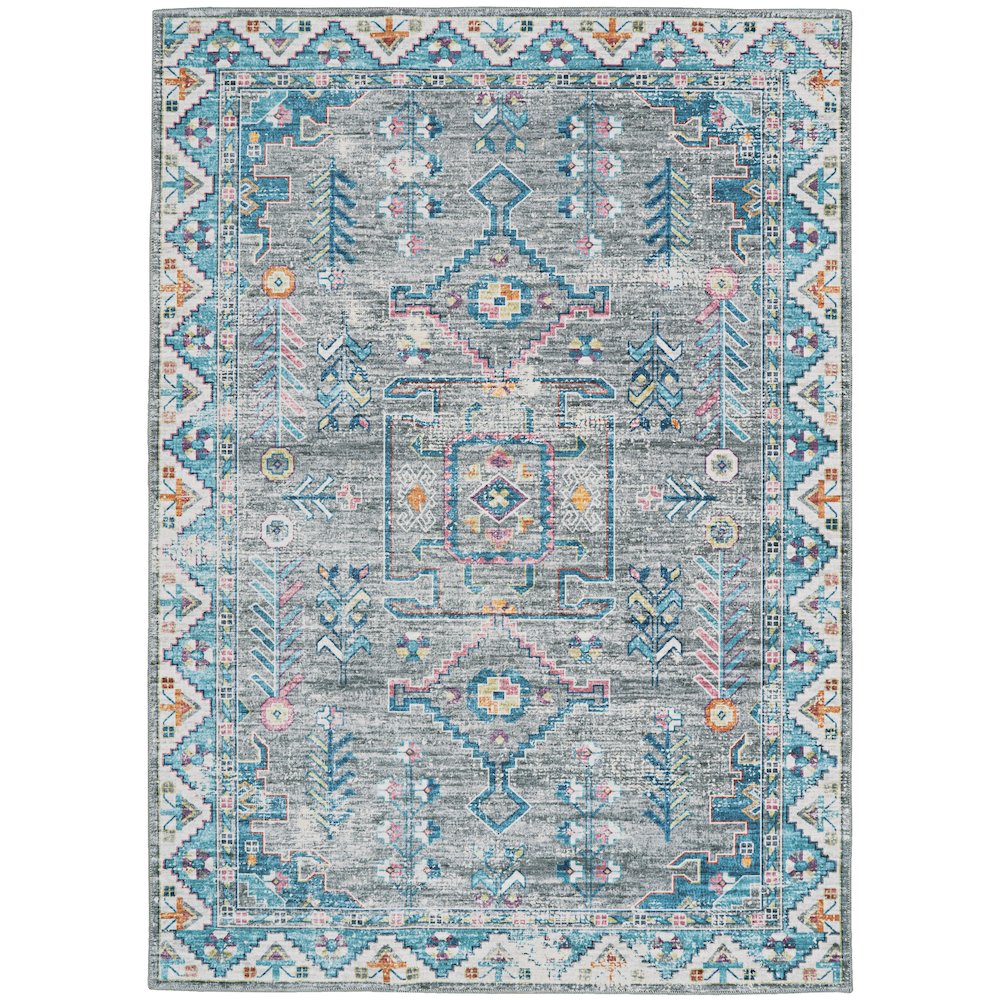 Washable Barron Grey/Green 3x5, Rug