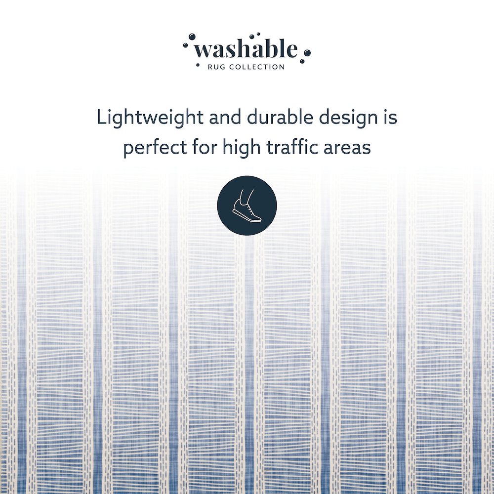 Washable Wallen Ivory/Blue 5x7, Rug