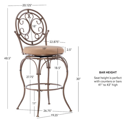 Big and Tall Scroll Circle Back Barstool