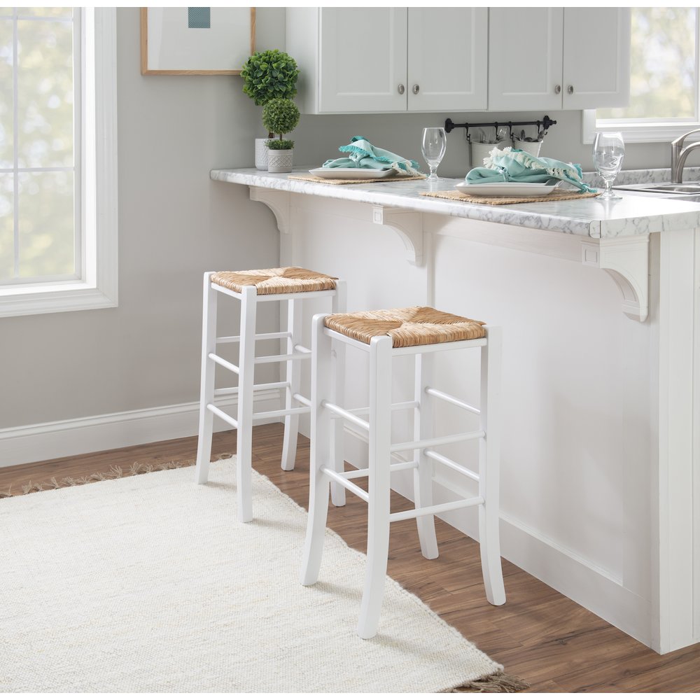 Gianna Backless Barstool White Set Of 2