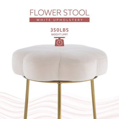 Seraphina Accent Vanity Stool, White