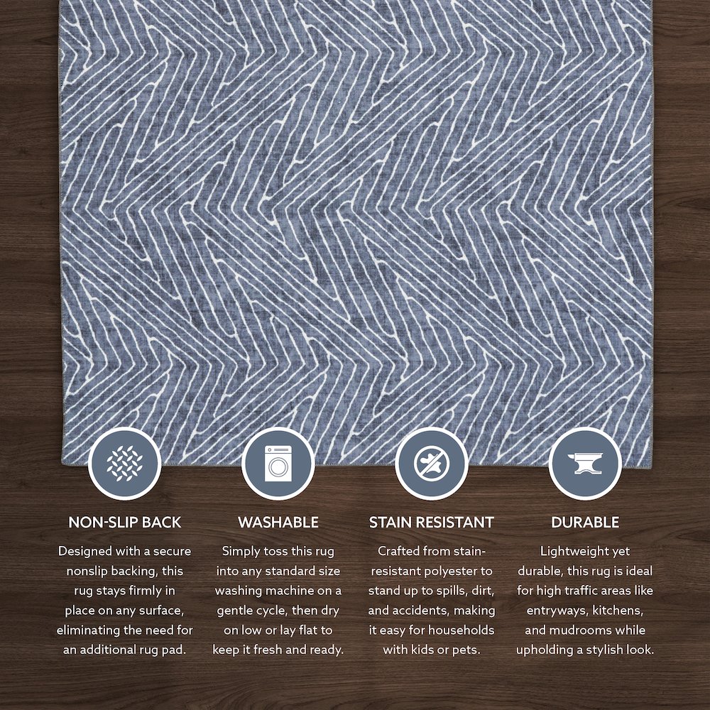 Washable Fuller Grey/Ivory 5x7, Rug