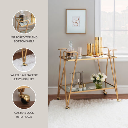 Gold Mid-Century Bar Cart