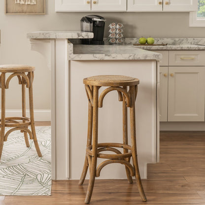 Rae Rattan Seat Backless Bar Stool