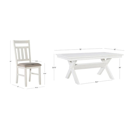 Turino Distressed White 5PC Dining Set