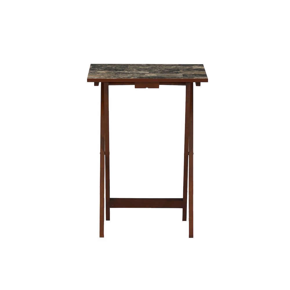 Tray Table Set Faux Marble -Brown