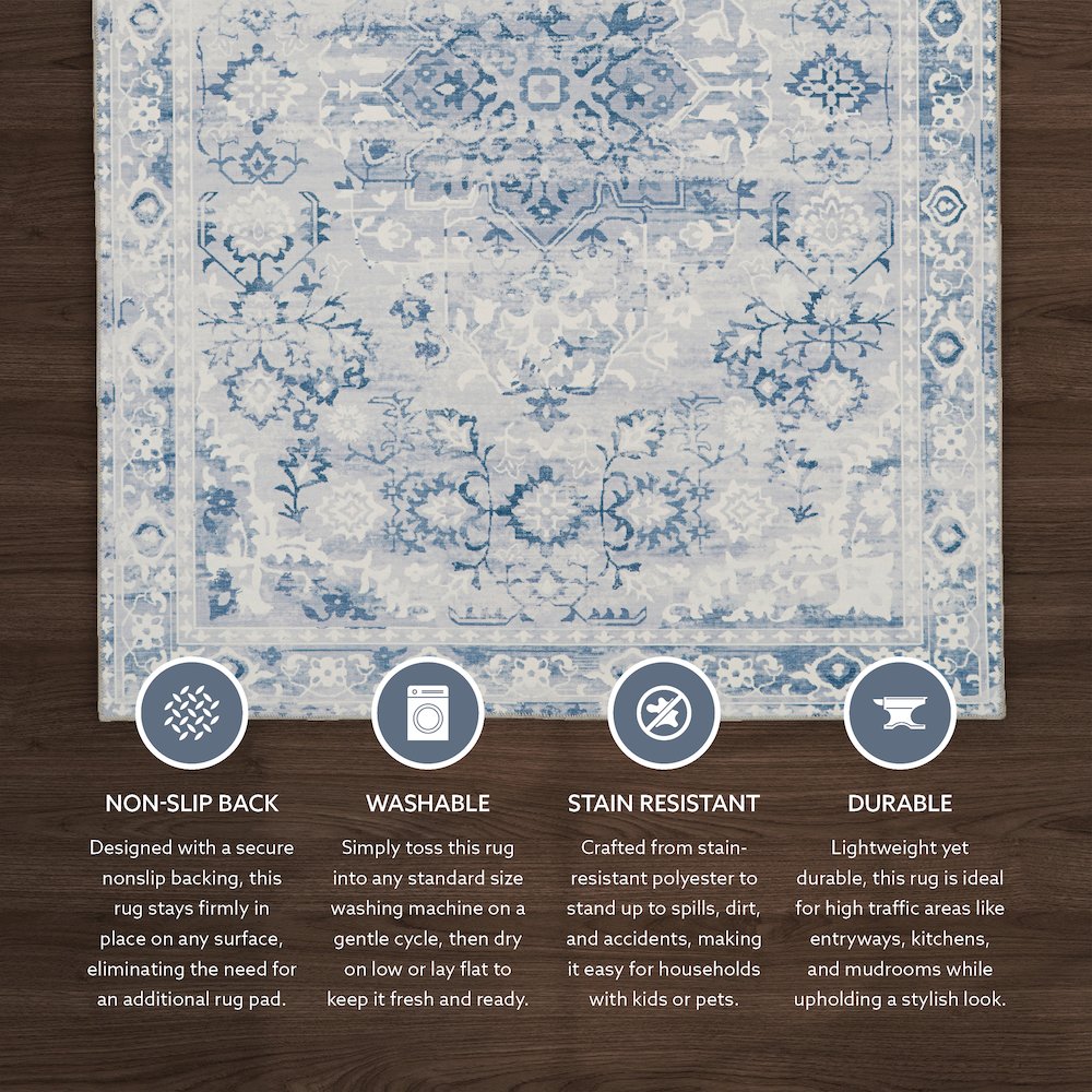 Washable Harris Grey/Ivory 2x3, Rug