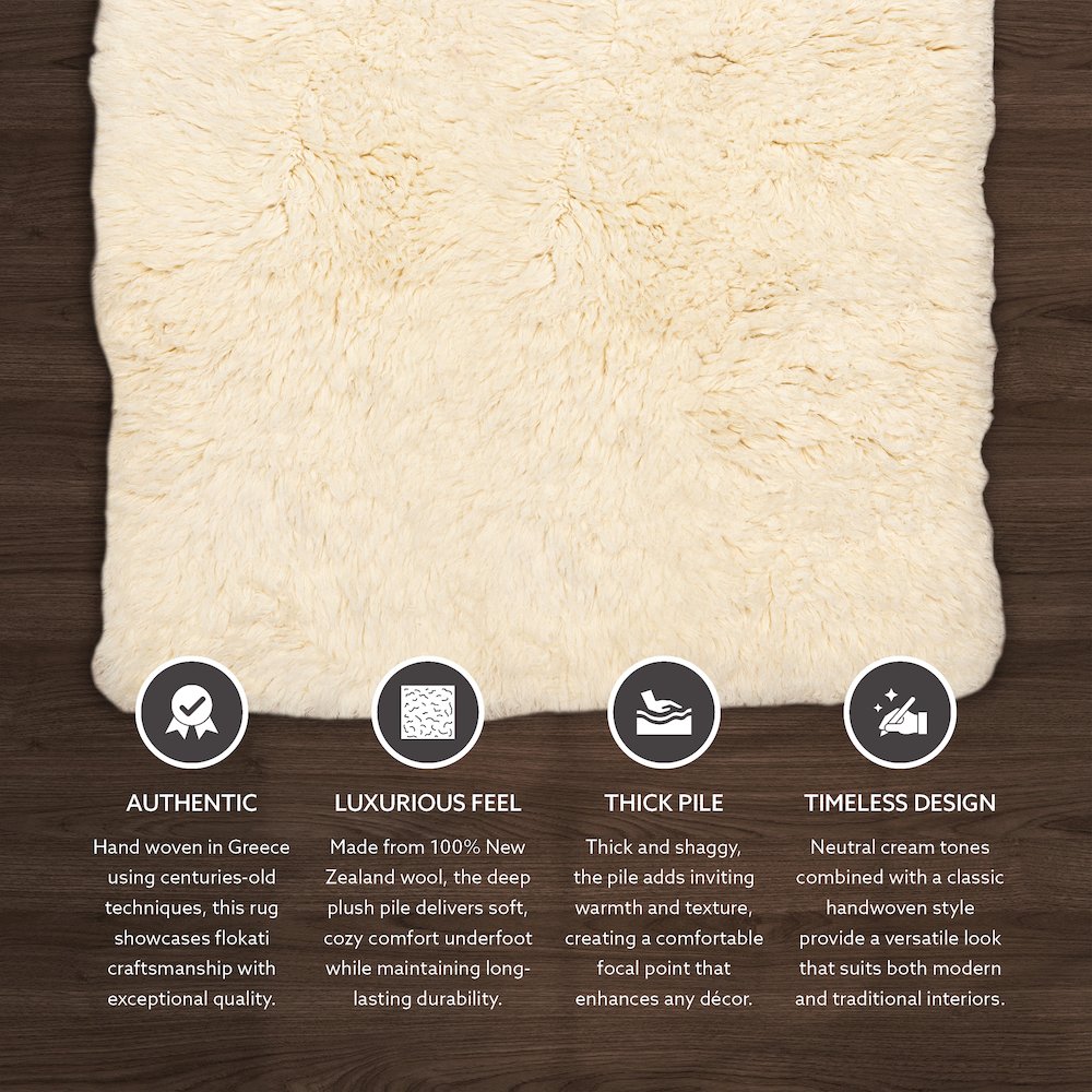 5A Flokati Natural grams 6x9 , Rug