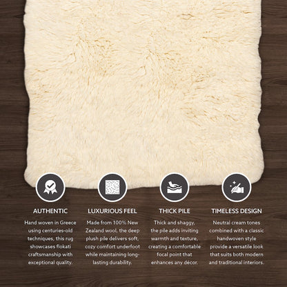 5A Flokati Natural grams 6x9 , Rug