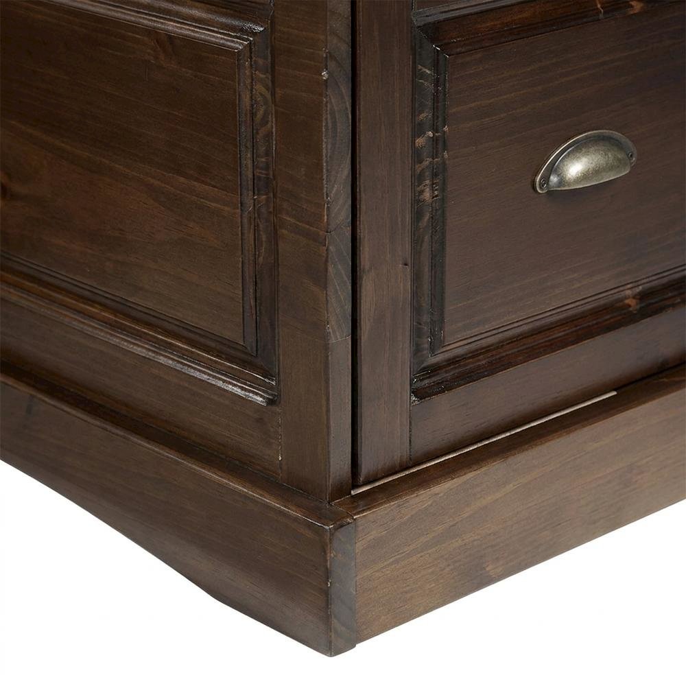 Pine Corner Bench Dining Nook with L-Shaped Banquette Storage, Brown