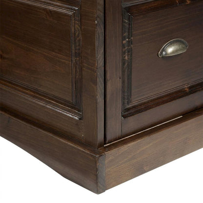 Pine Corner Bench Dining Nook with L-Shaped Banquette Storage, Brown