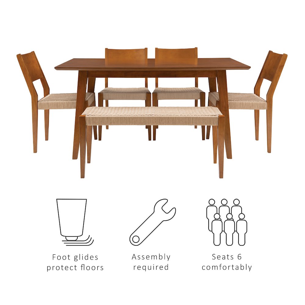 Cadence 6Pc Dining Set Brown