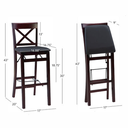 Triena 30 In X Back Folding Bar Stool