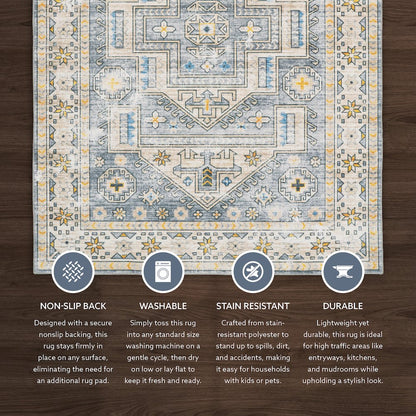Washable Parson Grey/Beige 2x3, Rug