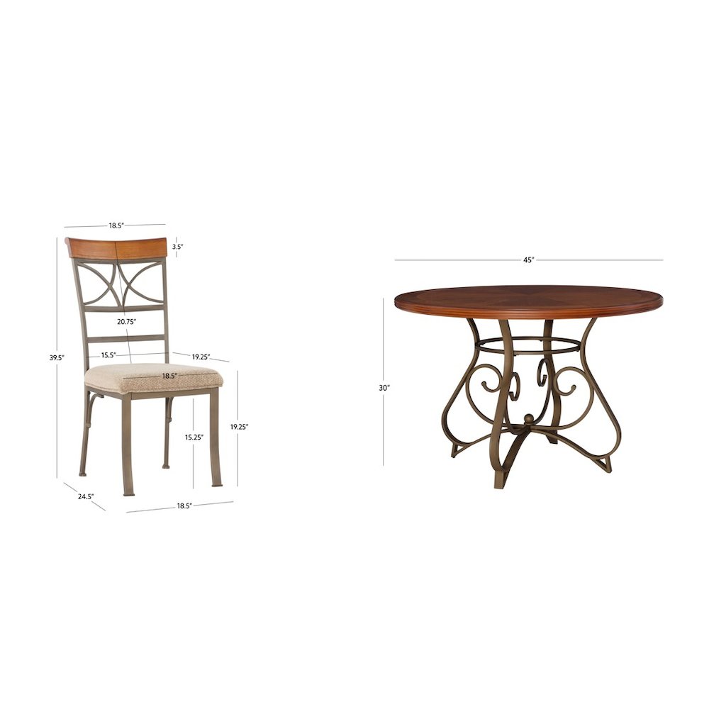 Hamilton 5pc Stationary Dining Set