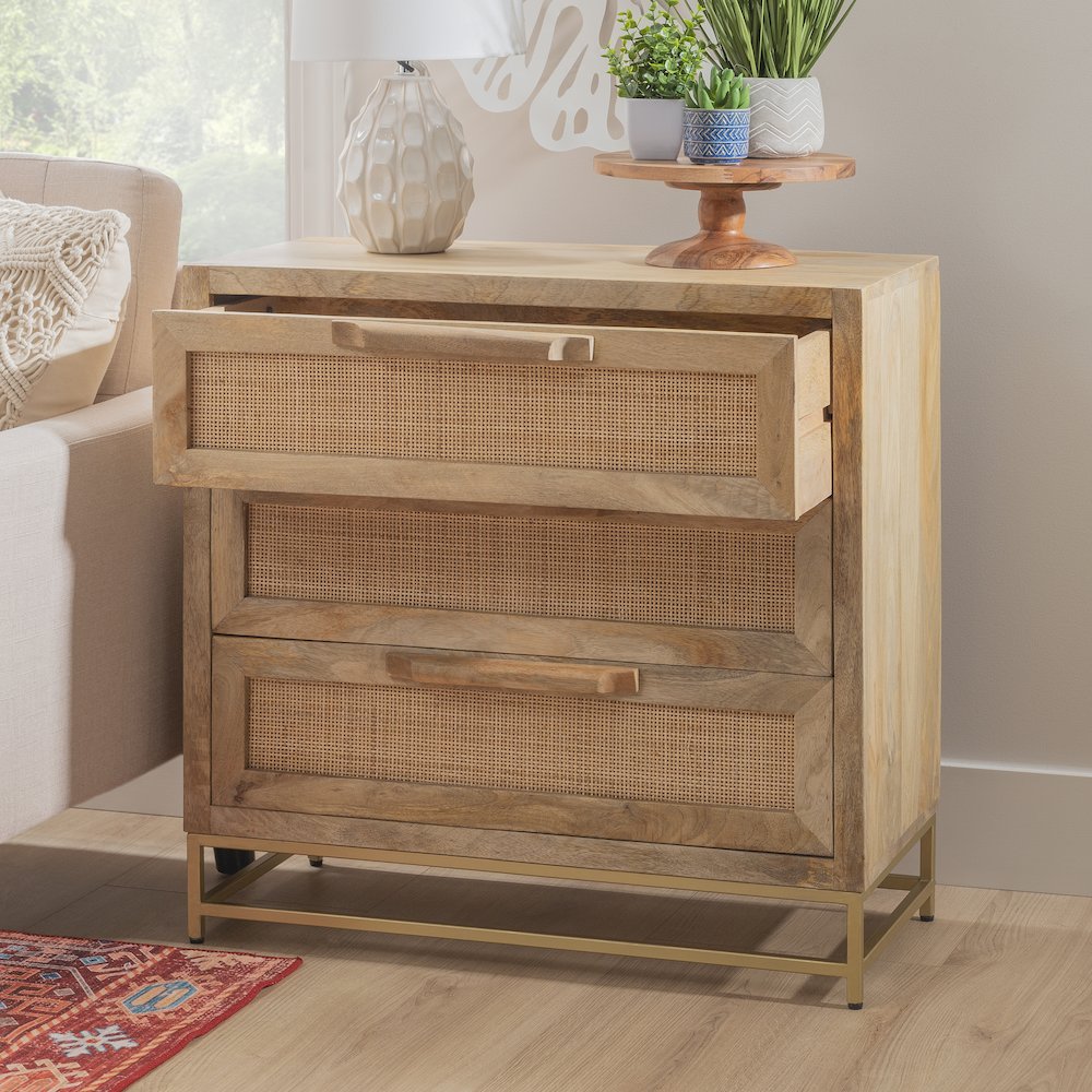 Janie Rattan Cabinet Three Drawers