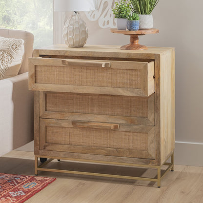 Janie Rattan Cabinet Three Drawers