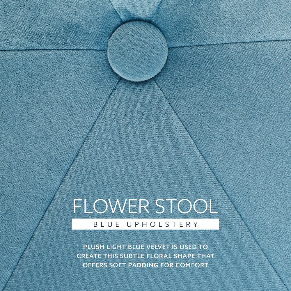Seraphina Accent Vanity Stool, Blue